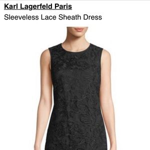 Karl Lagerfeld black lace sleeveless sheath dress
